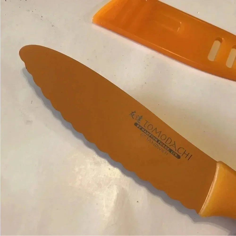 Tomodachi Set Of 3 Knives 5.5” Santoku 8” Chef Japanese 6” Sandwich
